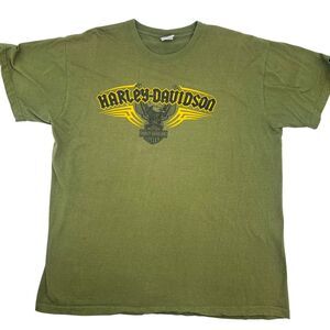 Harley Davidson Mens Green Trop-X‎ Caribbean Tee Cotton Preshrunk Size XL